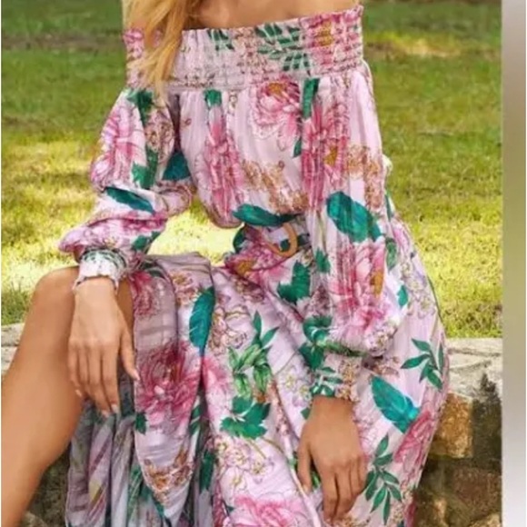 Boston Proper Boho Floral Blooms maxi Dress. Nearly New. Small. - Picture 1 of 15